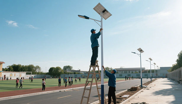 install Solar Street Light